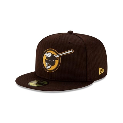 Brown San Diego Padres Hat - New Era MLB Clubhouse Collection 59FIFTY Fitted Caps USA9570142